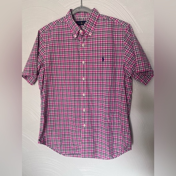 Ralph Lauren Other - Ralph Lauren Button Down Shirt Men's L Non-Iron Pink Blue Green Plaid Vibrant